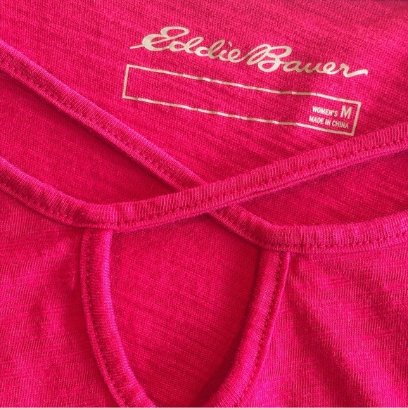 EDDIE BAUER Women’s 3/4 Sleeve Pink Casual Top with Neckline Detail Size Medium - Picture 11 of 12